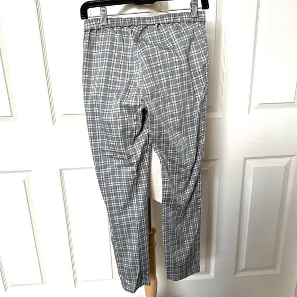 Uniqlo grey check  cropped drawstring pants - Picture 3 of 11